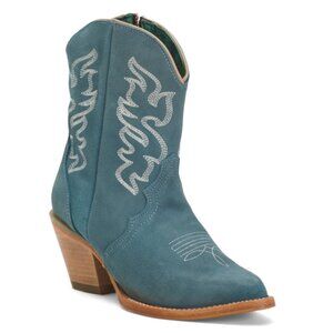 CORRAL BOOTS  Mexico Suede Embroidery Pointy Toe Side Zip Western Boots
